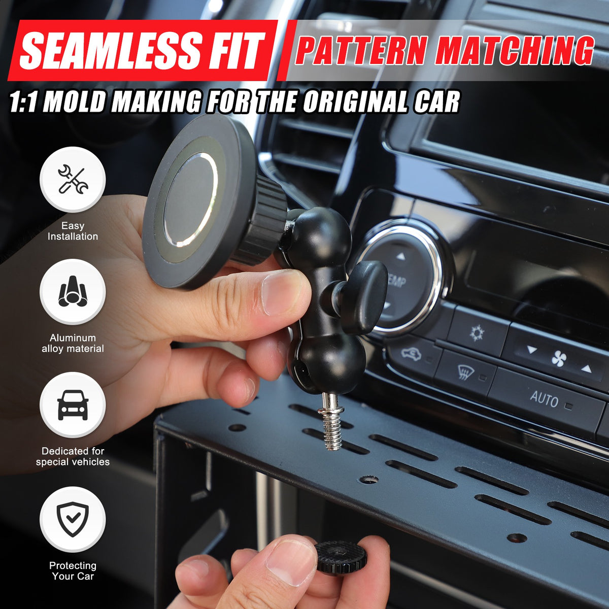 Magnetic Molle Panel Digital Device Mount For Mitsubishi L200 Triton 19-23 16