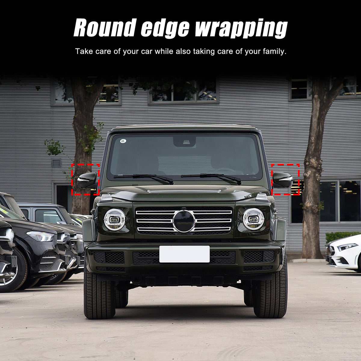 Honeycomb Real Carbon Fiber Rear View Mirror Cover Trim For Benz G500 G63 19-23 7