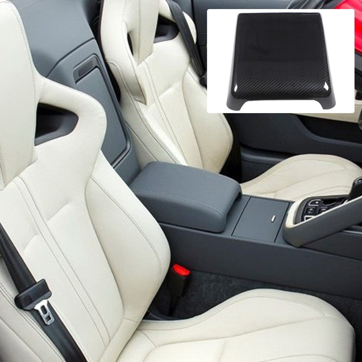 Real Carbon Fiber Center Console Armrest Box Cover For Jaguar F-Type X152 2013+ 10
