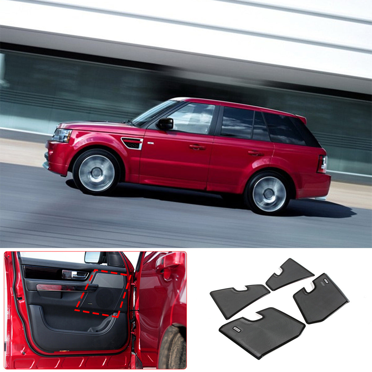 Matte Black Stainless Door Speaker Mesh Cover For Range Rover Sport 2010-2013 2
