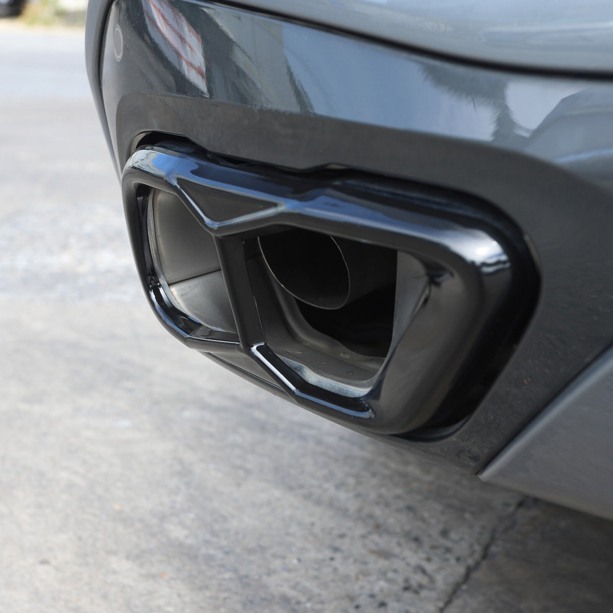 Black Rear Tail Pipe Cover Trim For BMW X5 X6 X7 M60 2019+ 1
