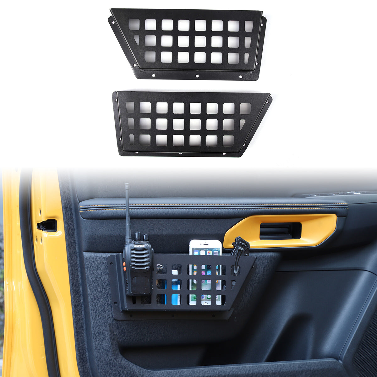 Black Alloy Car Rear Door Pocket Storage Box Organizer for Ford Ranger T9 2023+ 13