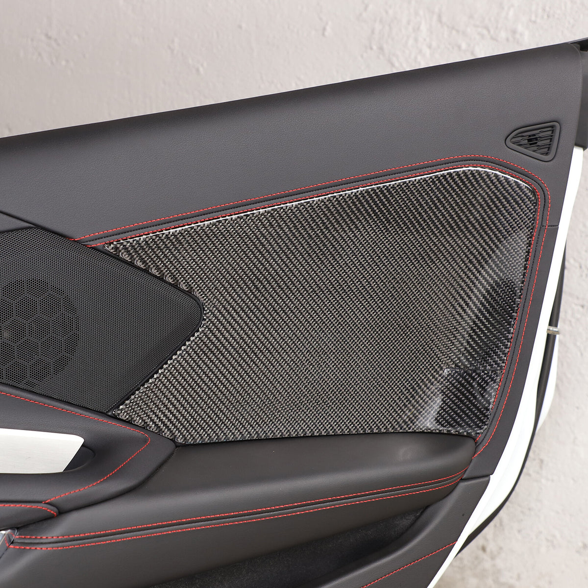 Carbon fiber Interior Door Large Panel Sticker Trim For Corvette C8 2020-2026 US 8
