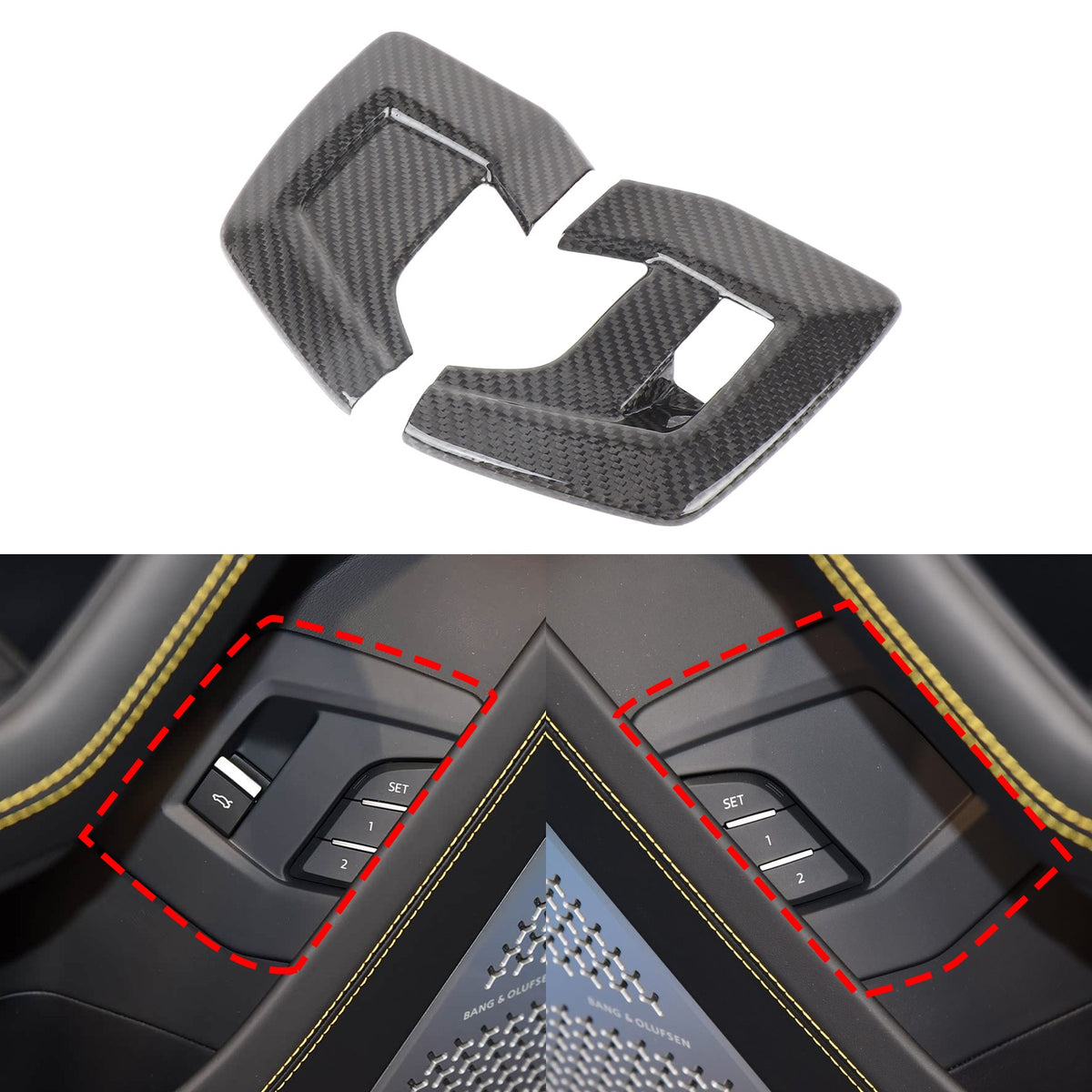 Real Carbon Fiber Rear Door Switch Cover Trim For Lamborghini Urus 2018-21 US 2