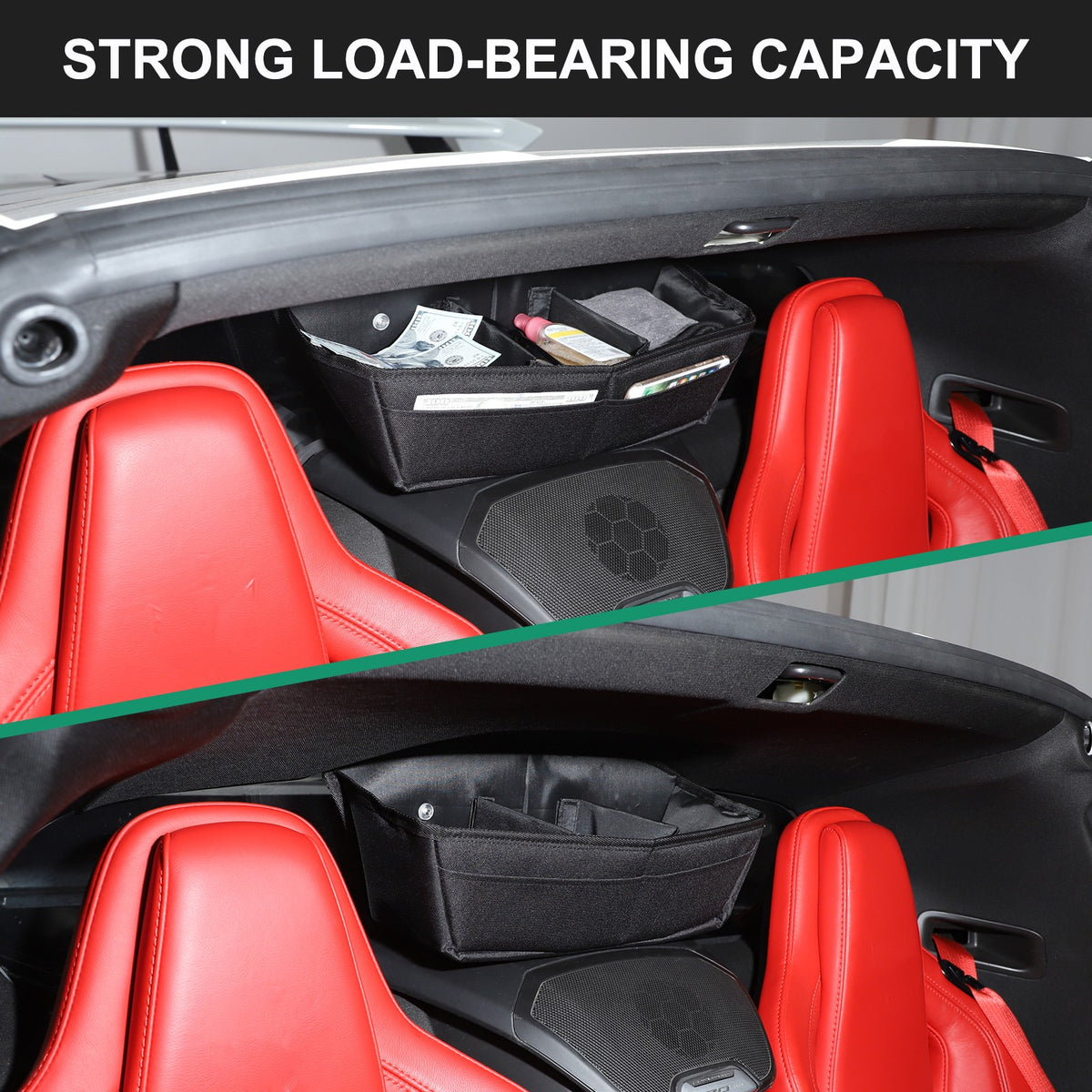 Front & Rear Center Console Storage Bag Tray For Corvette C8 2020+ - Variants 6-10 26