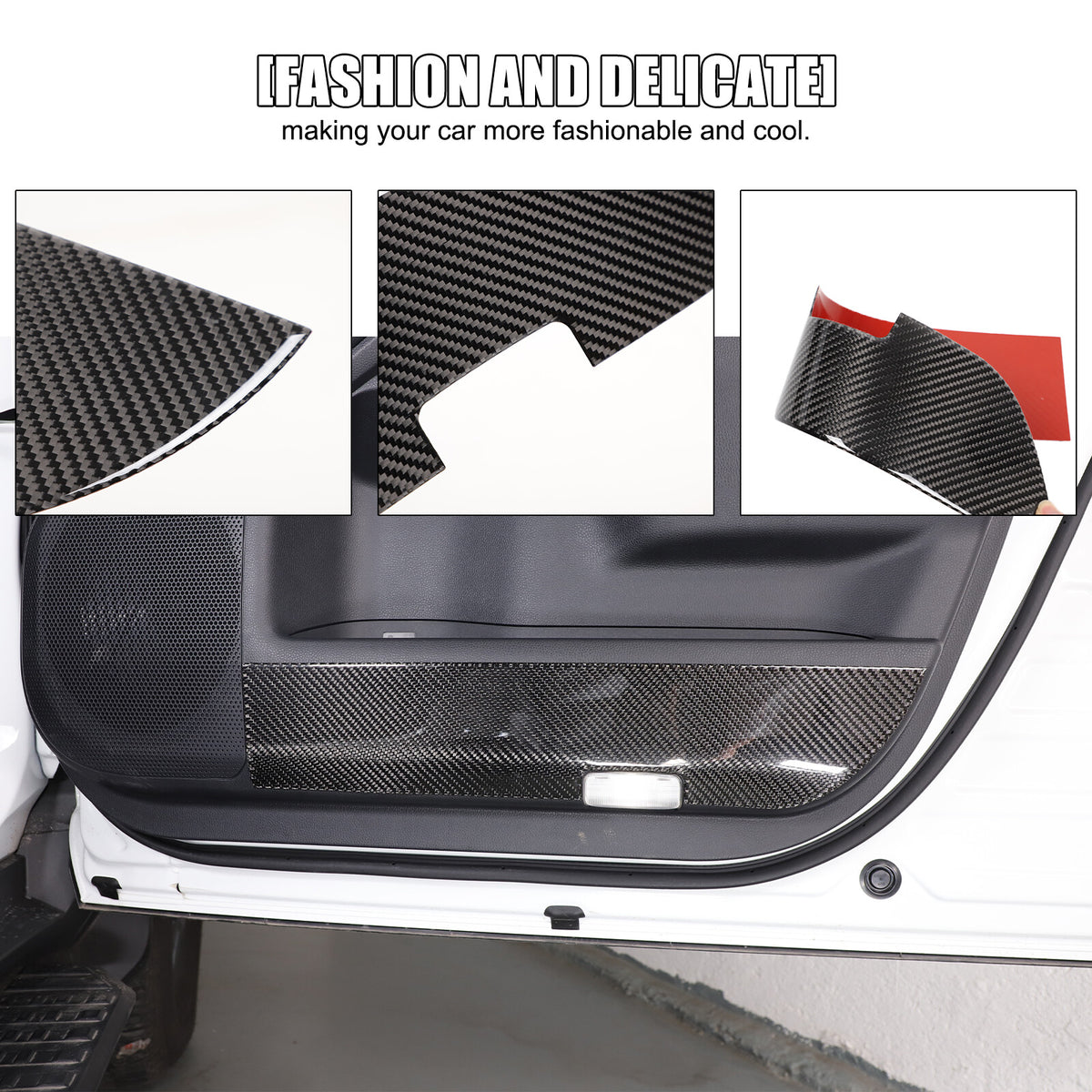 Carbon Front Door Panel Anti-Kick Trim Sticker For Toyota Land Cruiser LC250 24+ 8
