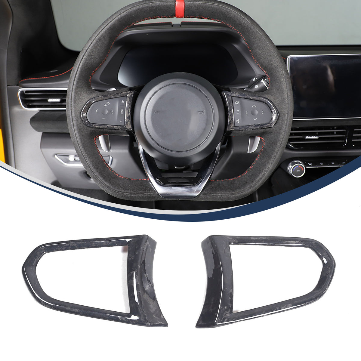 Forged Real Carbon fiber Steering Wheel Button Cover Trim For Lotus EMIRA 21-25 8