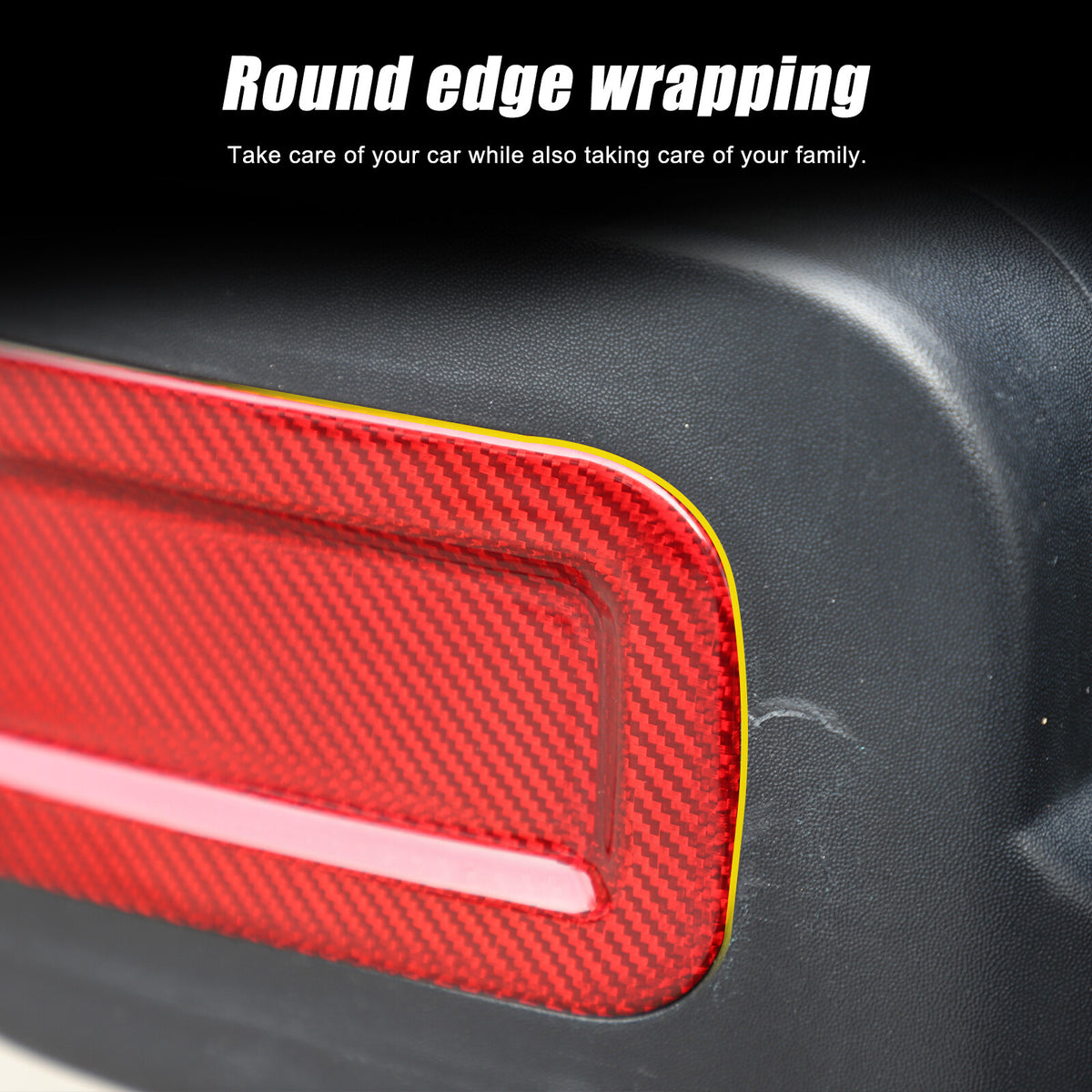 Red Real Carbon Fiber Exterior Rearview Mirror Groove Trim for Hummer H2 2003-09 11