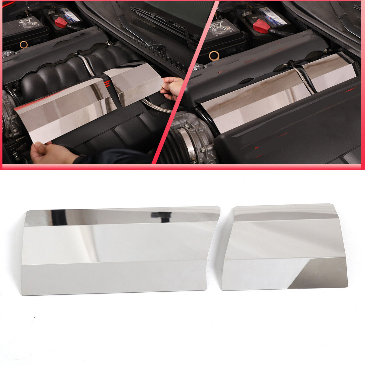 Stainless Engine Bay INTAKE MANIFOLD PLENUM COVER Plate Fits corvette C6 2005-13 1