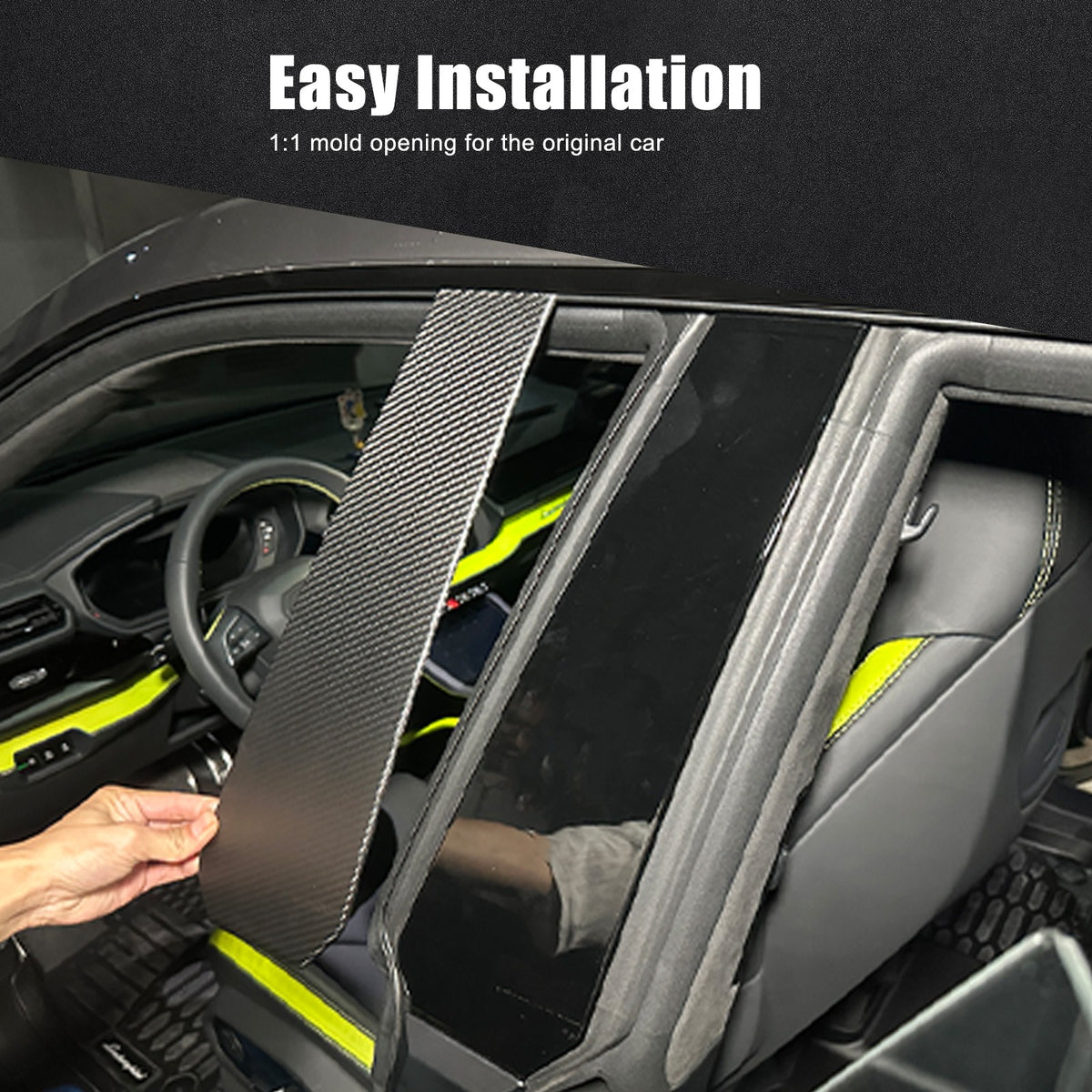 Matte Real Dry Carbon Fiber Windshield B-pillar Trim For Lamborghini URUS 18-23 13