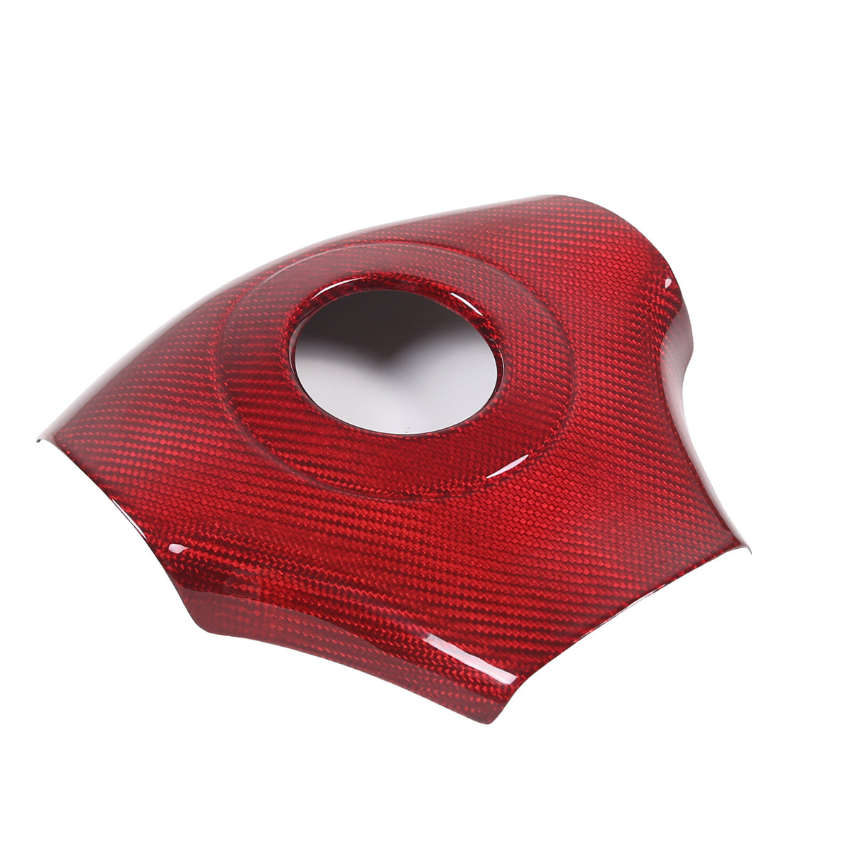 Red Real Carbon Fiber Steering Wheel Center Trim Sticker For Corvette C6 2005-13 9