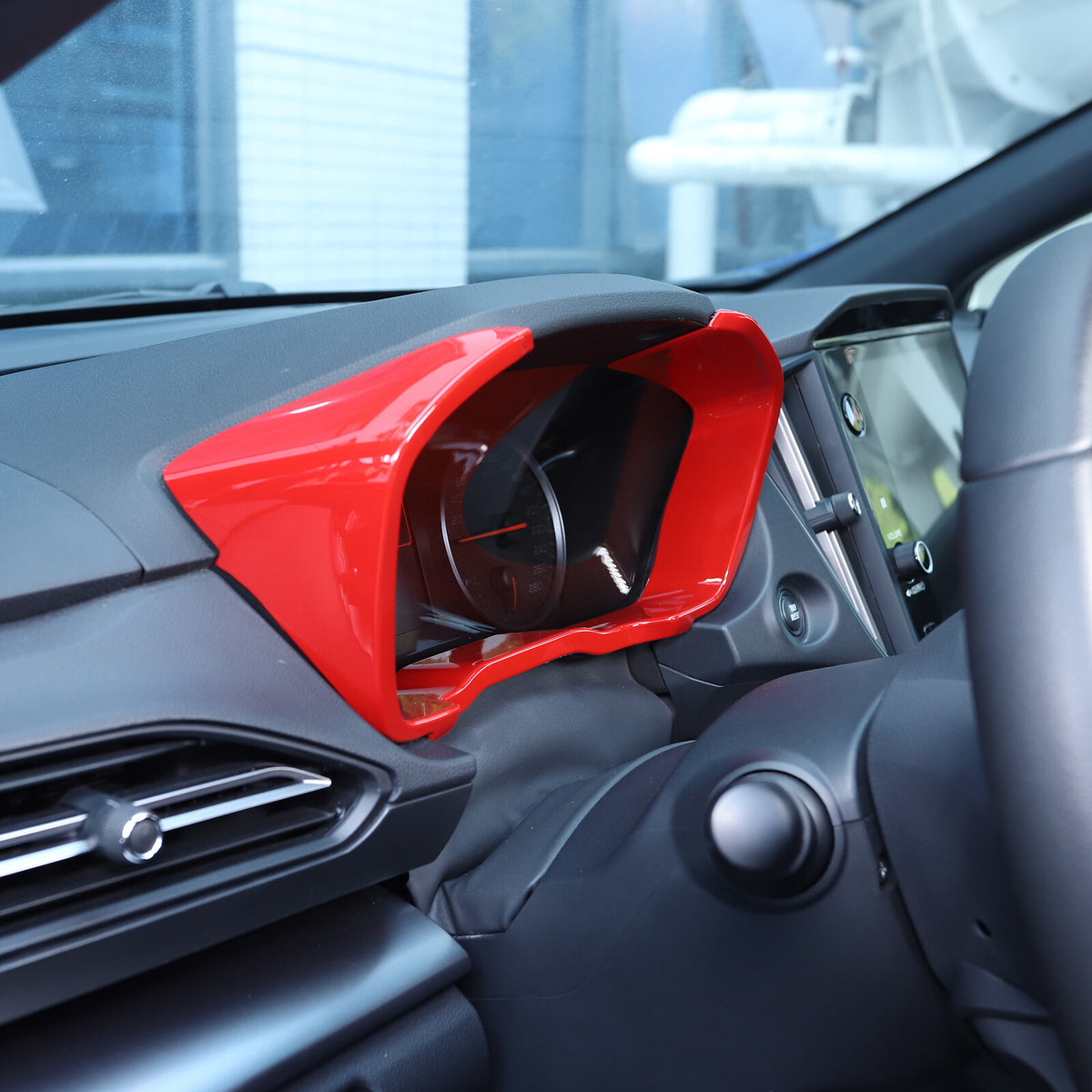 ABS Red Dashboard Instrument Tachometer Frame Trim Cover For Subaru WRX 2022-23 3