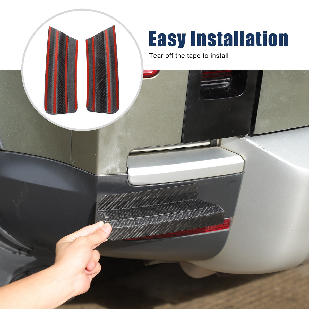 Real Carbon Fiber Rear Bumper Side Taillight Lower Trim For LR Defender L663 20+ 17
