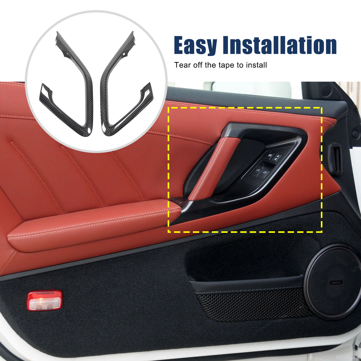 Real Carbon Fiber Interior Door Handle Cover Trim For Nissan R35 GT-R GTR 5