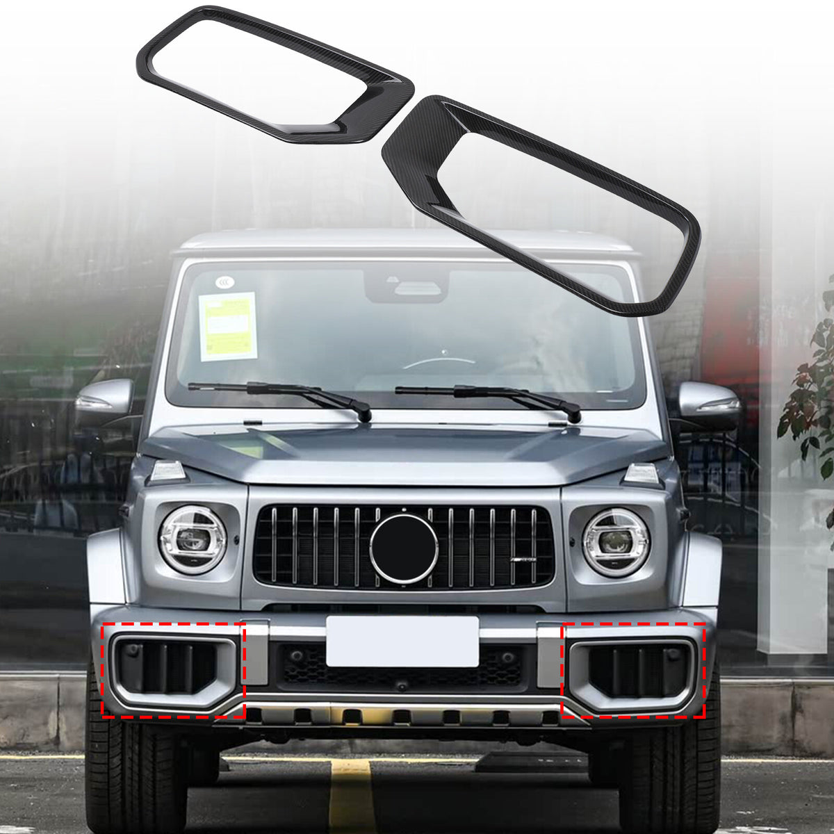 Real Carbon Fiber Front Bumper Air Intake Grille Trim Set For Benz G63 W465 25+ 8