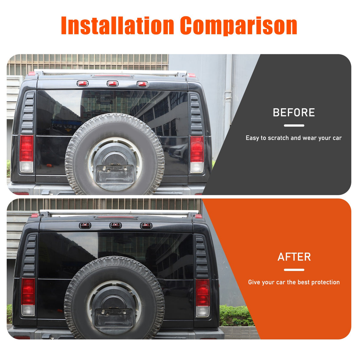 Matte Black ABS Roof Light Cover For Hummer H2 2003-2009 19