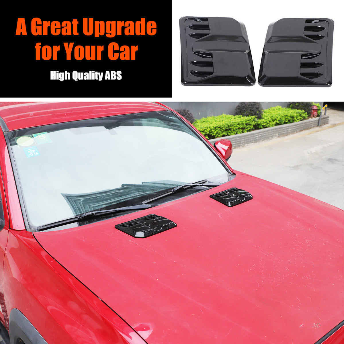 Glossy Black Hood Engine Air Vent Cover Trim For Toyota Tacoma 2015-2022 US 6