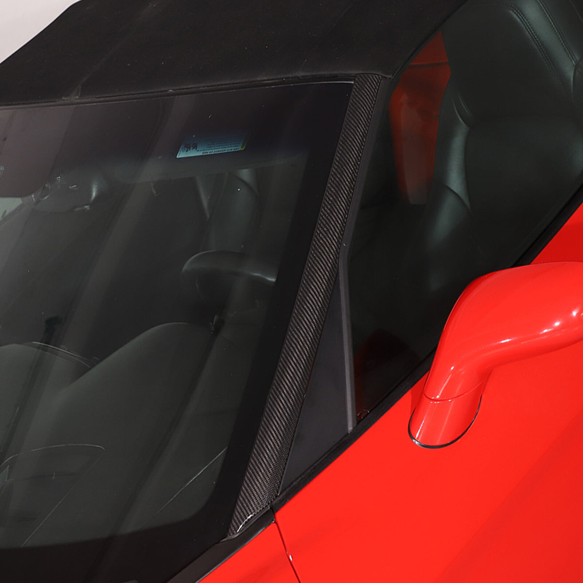 Real Carbon Fiber Exterior Windshield A-Pillar Cover Trim For Corvette C6 05-13 5