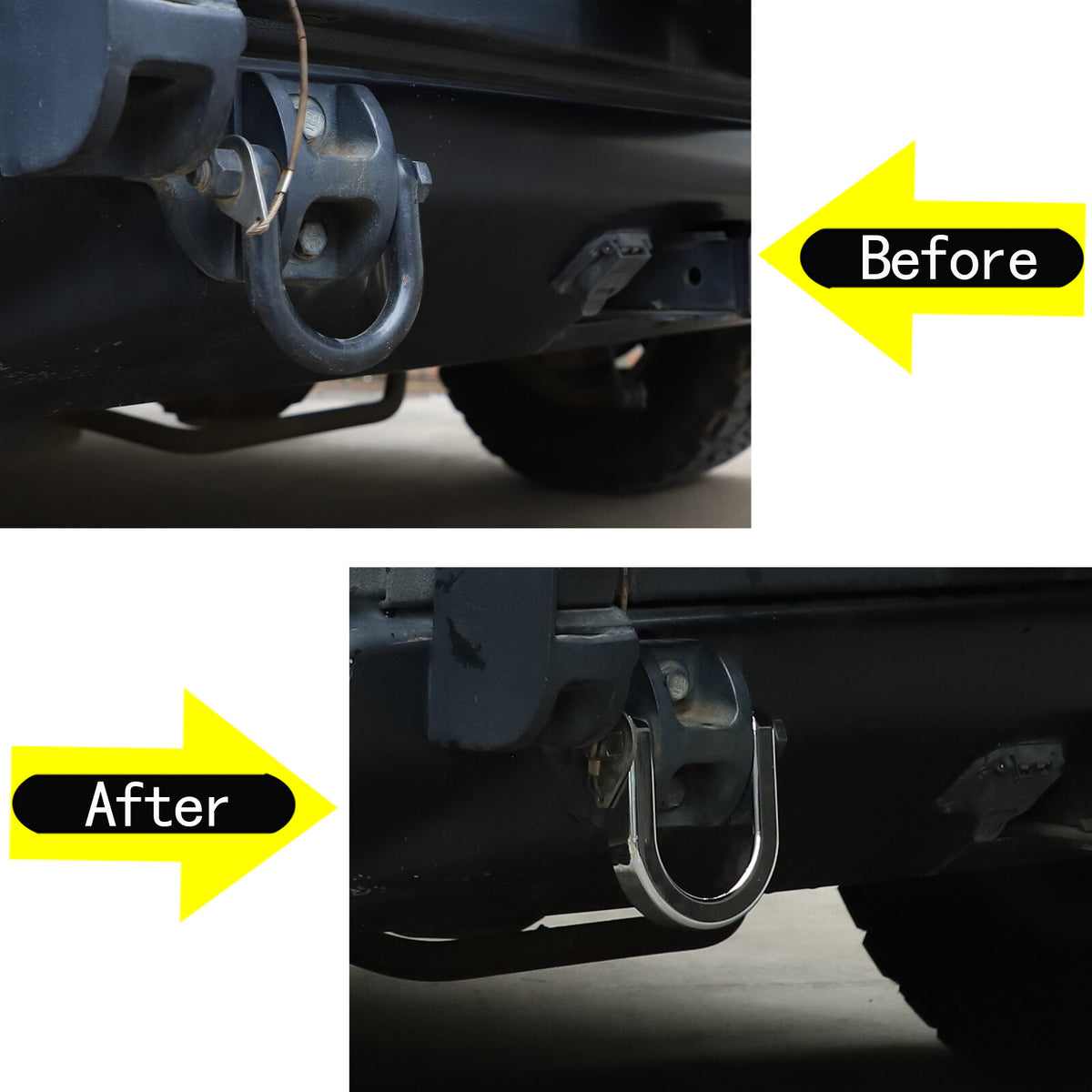 2PCS Silver Car Tow Hook Track Racing Trailer Ring For Hummer H2 2003-2009 US 7