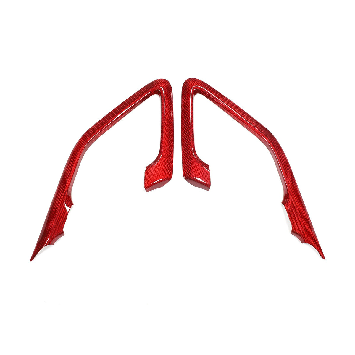 Red Real Carbon Fiber Inner Door Handle Trim Red For Nissan GT‑R R35 2008‑2016 8