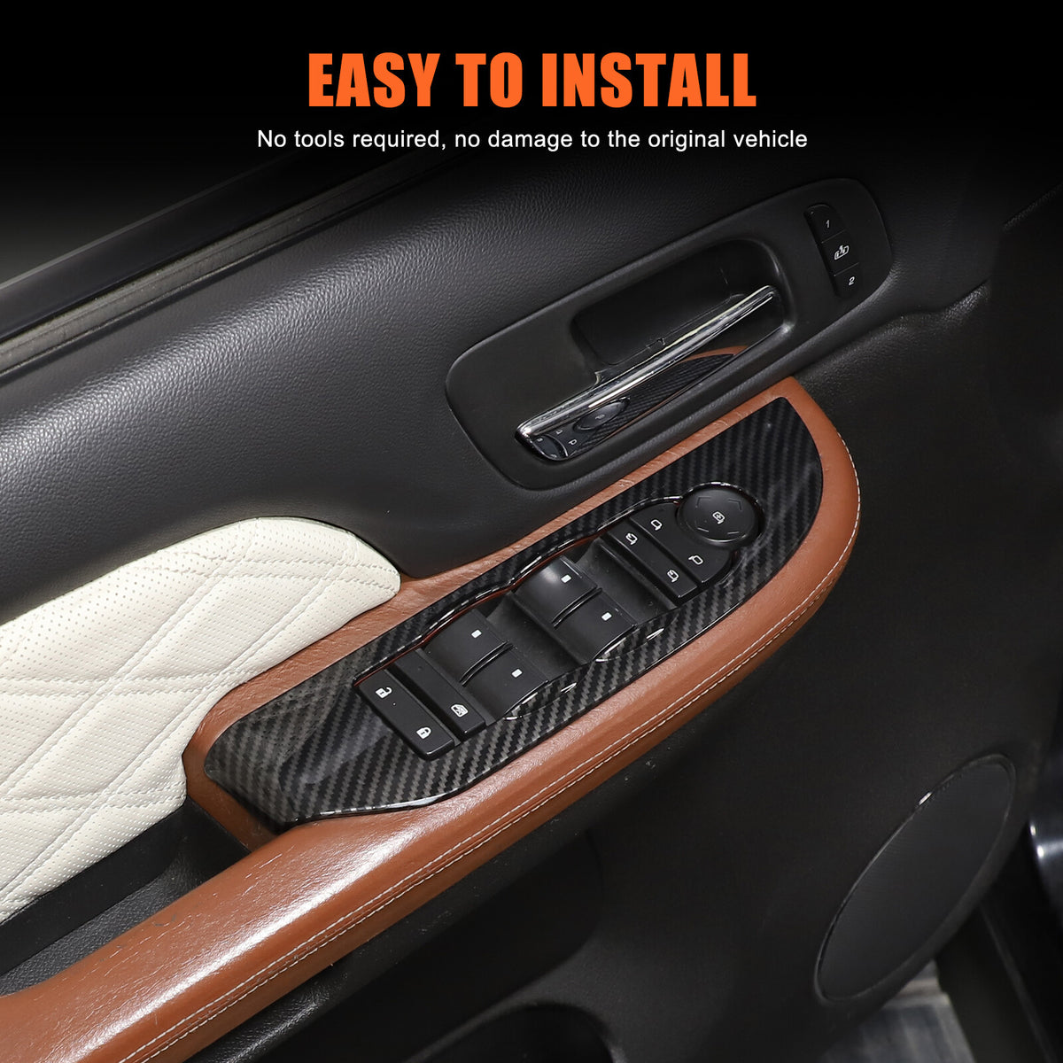 ABS Carbon Fiber Interior Decor Trim Cover For Cadillac Escalade 2007-14 22