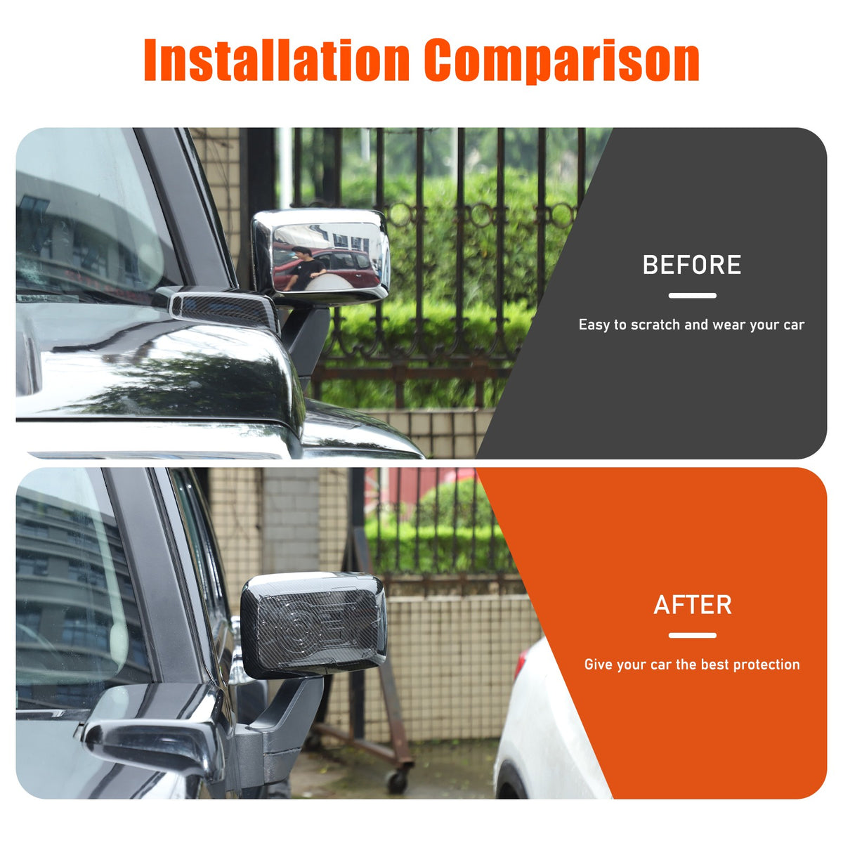 Mech ABS Carbon Fiber Outer Rearview Mirror Cover Trim For Hummer H3 2005-09 US 23