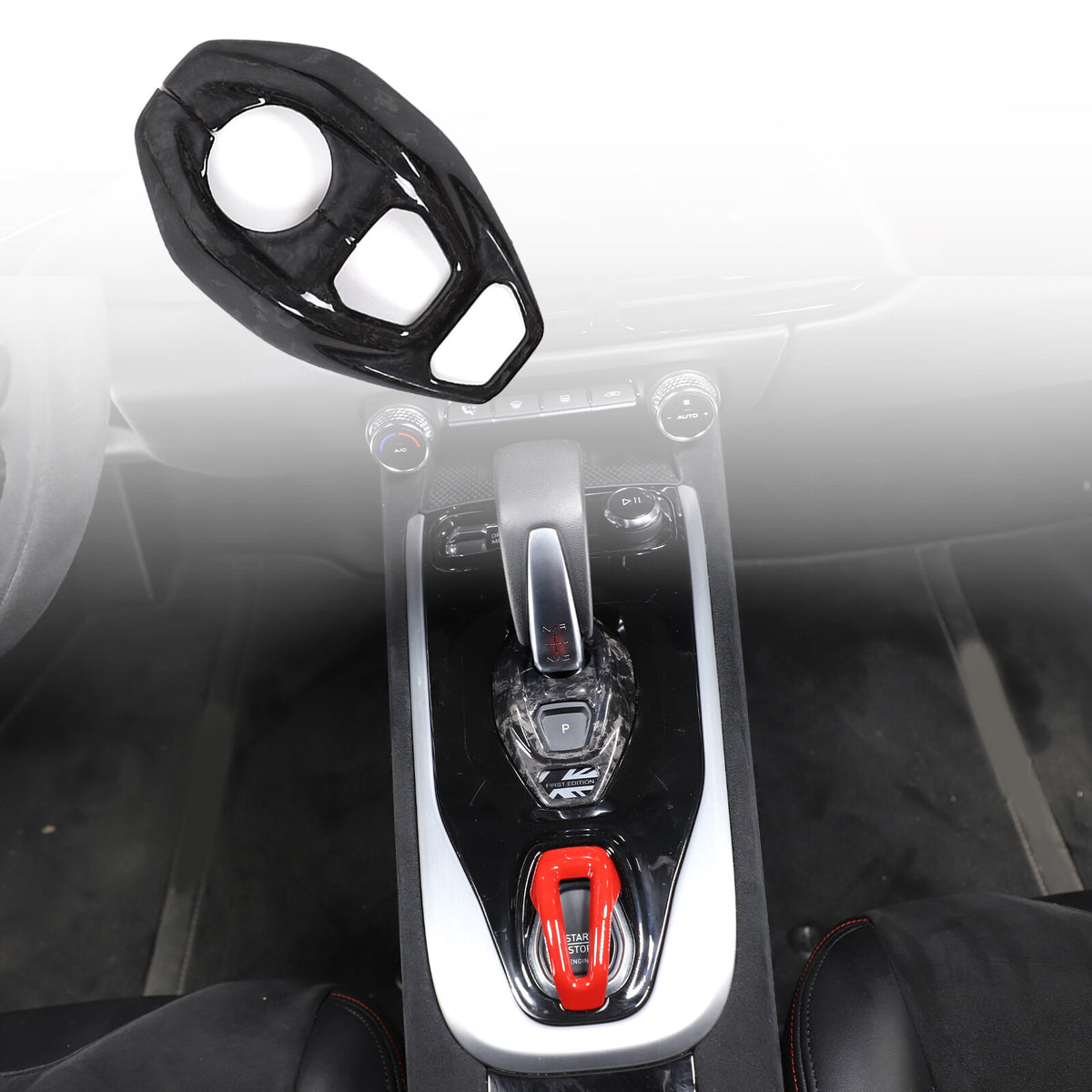 Forged Carbon Fiber Console Gear Base Cover Trim For Lotus Emira V6 I4 2023-2025 12