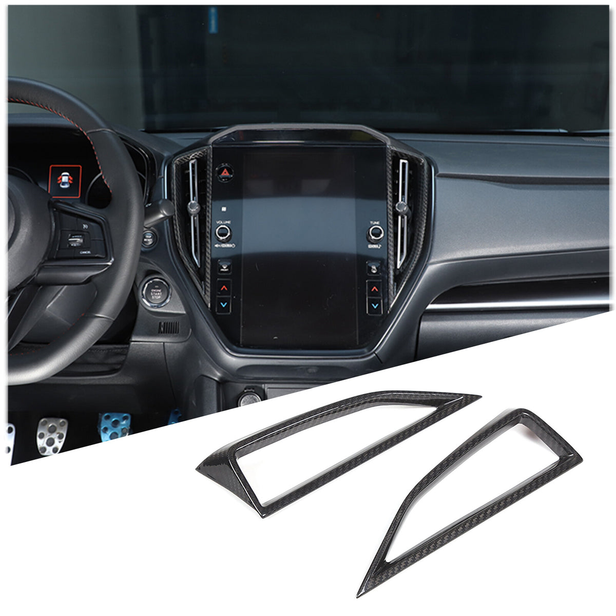 Real Carbon Fiber Interior Center Air Vent Cover Trim For Subaru WRX VB 22-24 18