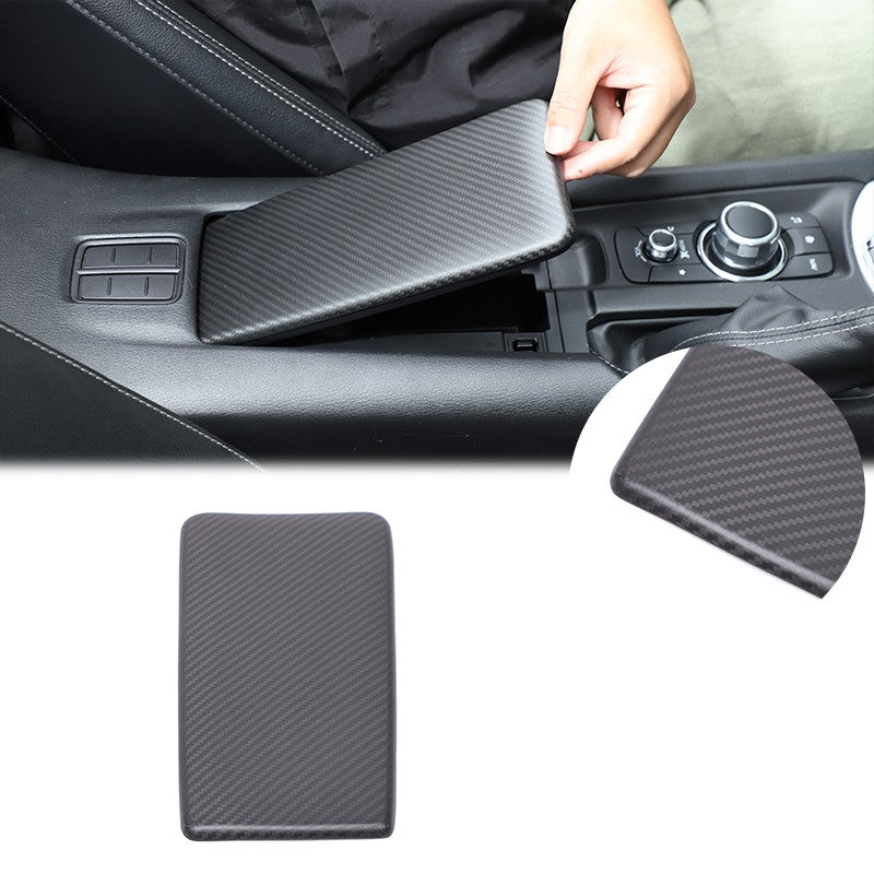 Matte Real Carbon Fiber Center Console Armrest Trim For Mazda MX-5 Miata 2016+ 22
