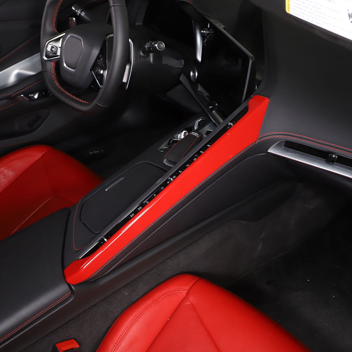 ABS Red Center Console Side Decoration Strip For Corvette C8 2020-2025 9