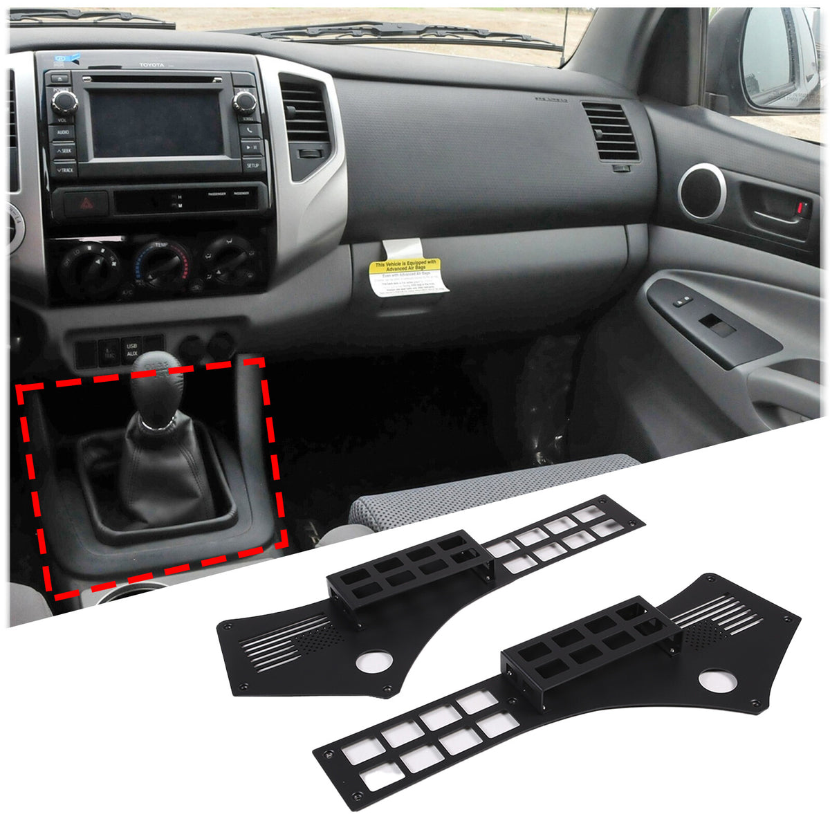 Flag Center Gear Shift Storage Box Organizer Tray Basket for Toyota Tacoma 06-14 1