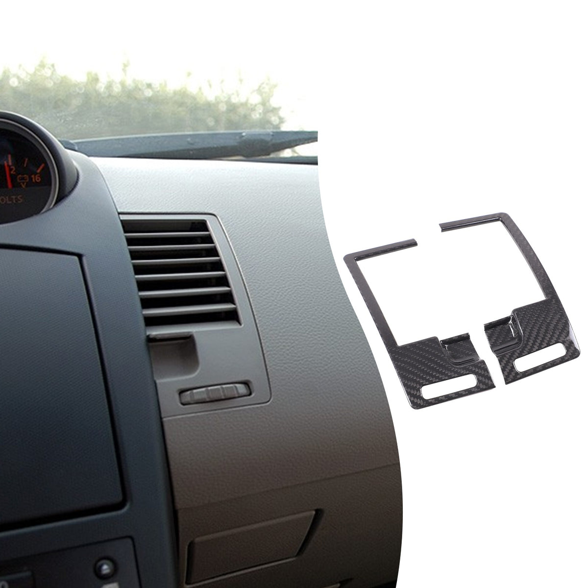 Real Carbon Fiber Center Console Air Vent Trim For Nissan 350Z Z33 2003-2006 11