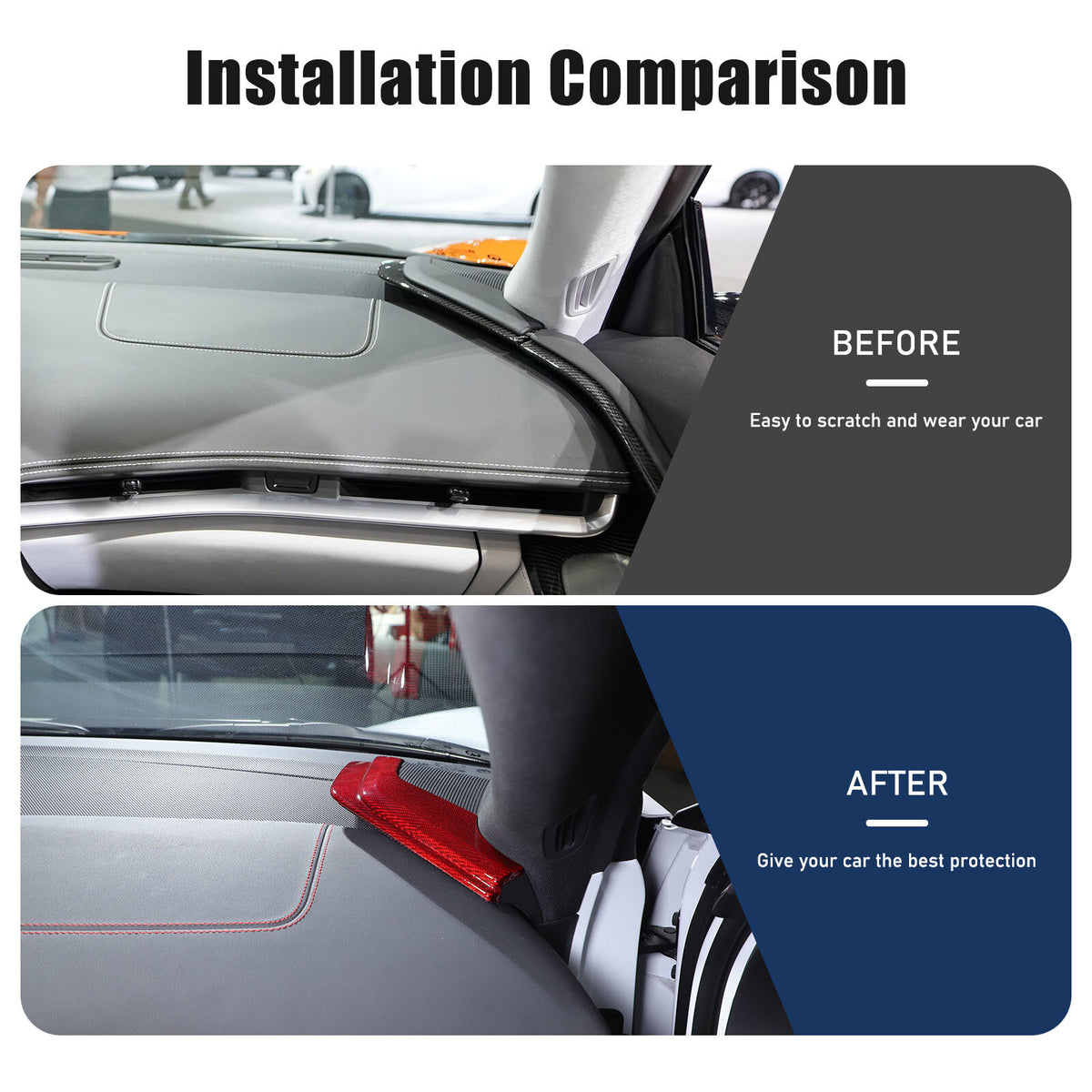 Red Real Carbon Fiber Center Console Dashboard Cover Trim For Corvette C8 20-26 5