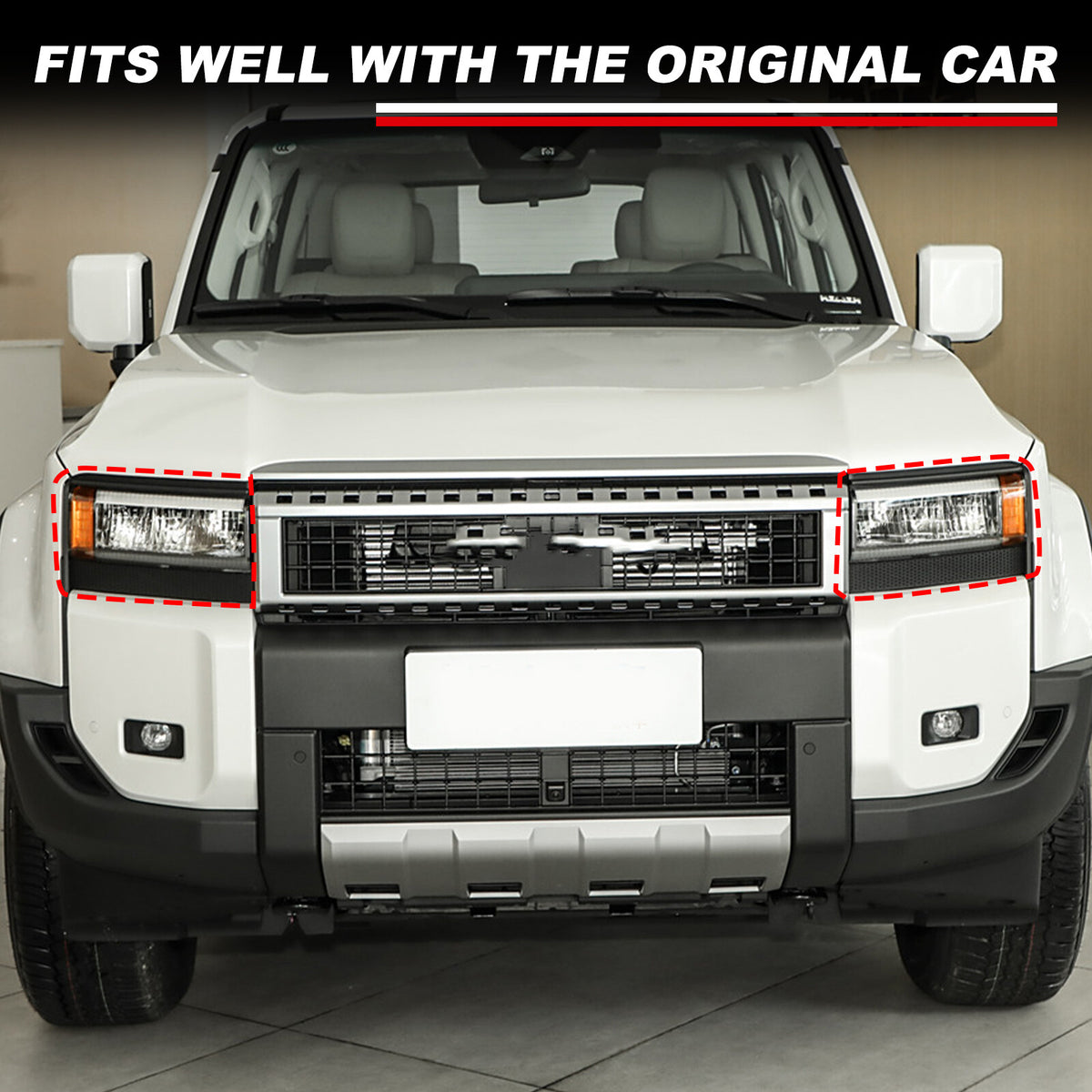 Steel Front Fog Light Lamp Cover Trim Ring For Toyota Land Cruiser LC250 24+ 10