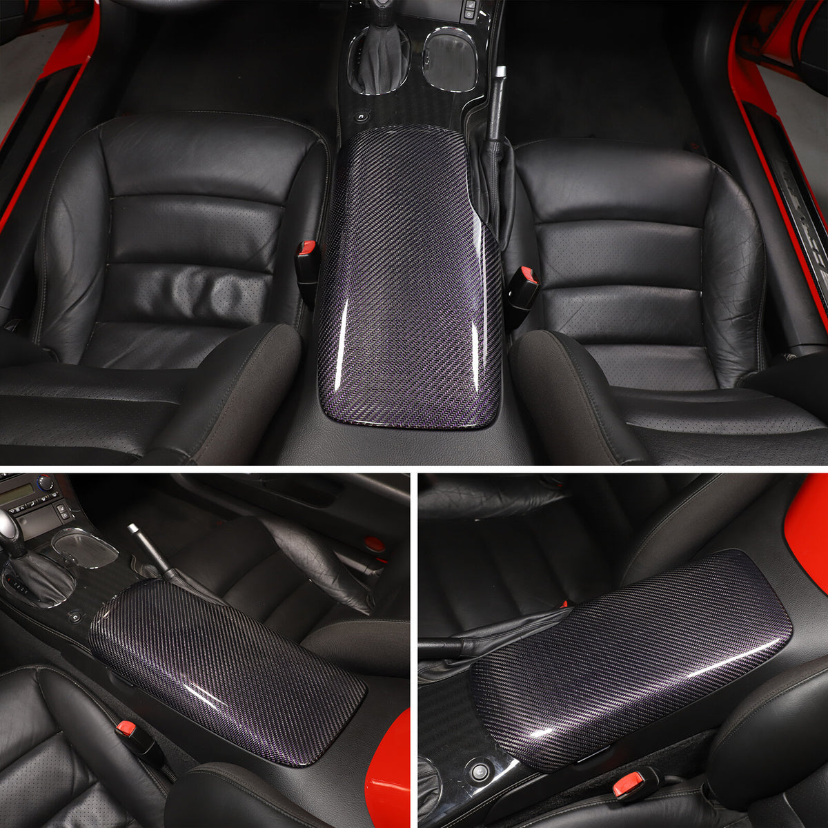 Real Carbon Fiber Center Console Armrest Box Cover Trim For Corvette C6 2005-13 14