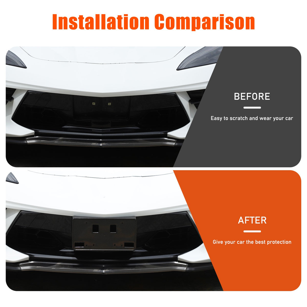 Carbon Fiber ABS Front License Plate Bracket For Corvette C8 2020+ OE: 86801045 6