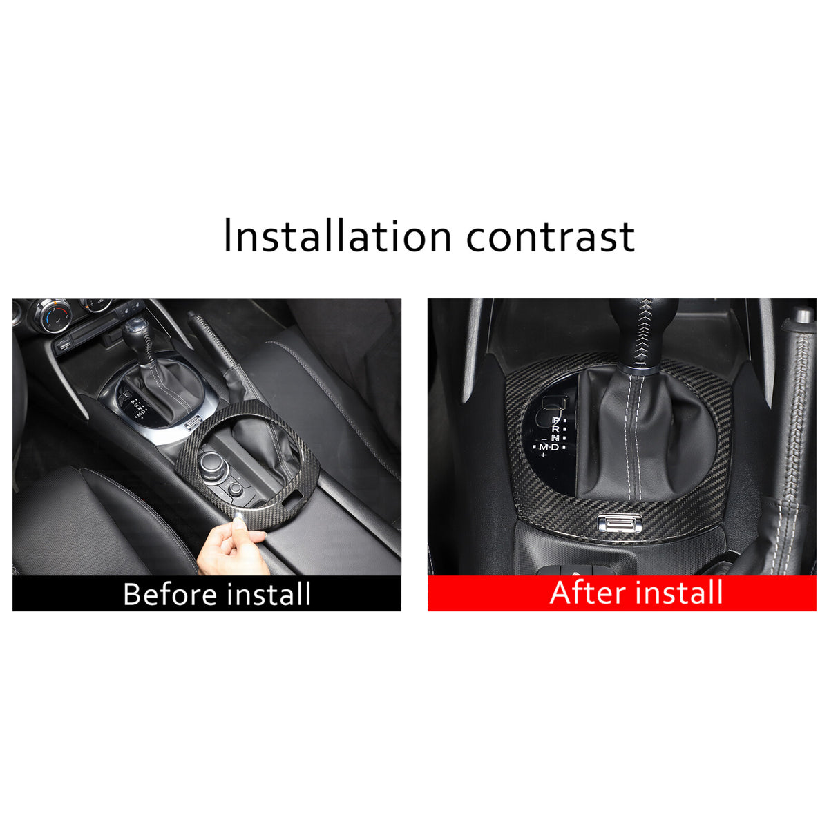 Real Carbon Fiber Center Console Gear Shift Panel trim Cover for Mazda MX-5 16+ 9