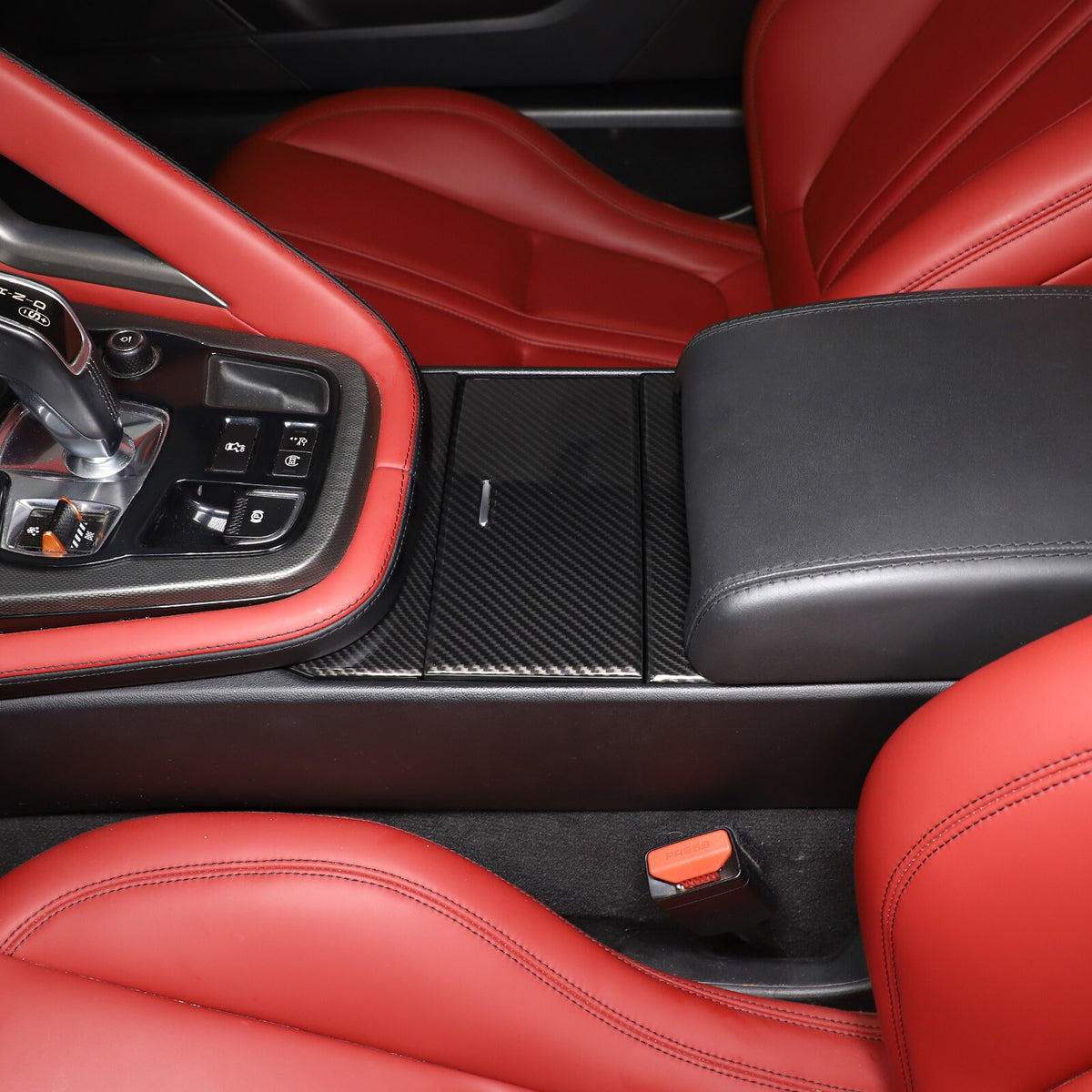 ABS Carbon Fiber Center Console Interior Trim Kit Set For Jaguar F-TYPE 2013-24 5