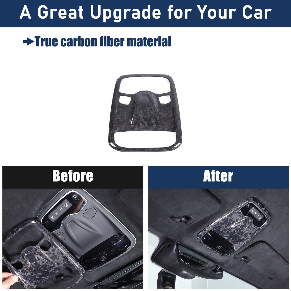 Forged Real Carbon fiber Reading light Switch Trim Cover For Lotus EMIRA 2021-25 16