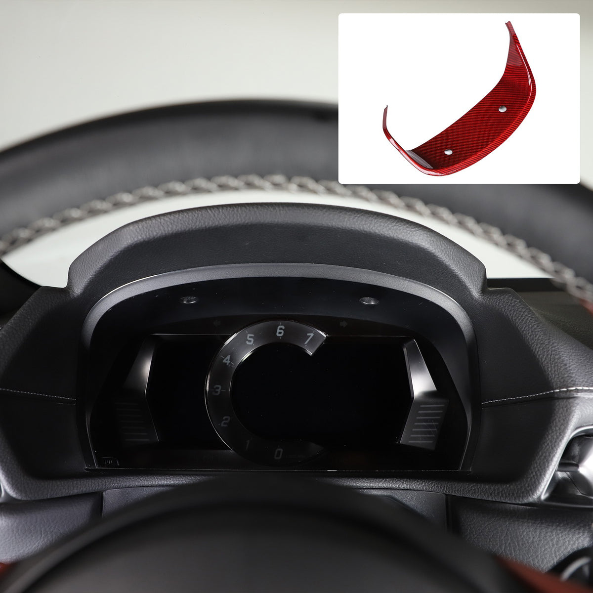 Red Real Carbon Fiber Dashboard Panel Frame For Toyota Supra A90 2019-22 13