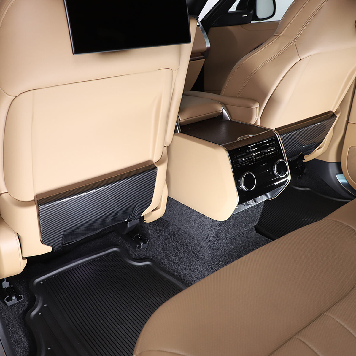 ABS Carbon Fiber Seat Back Anti-kick Panel Trim Cover For Range Rover Vogue 18+ 12