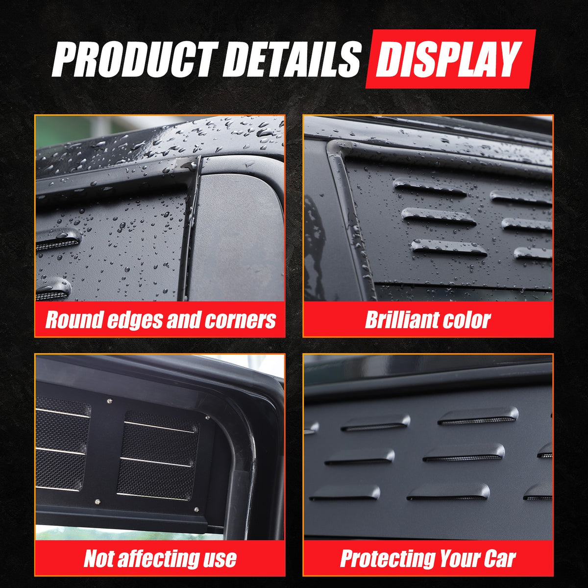 Aluminum Rear Door Window Louver Air Vent Panel Trim For Ford Ranger T7 15-22 US 11