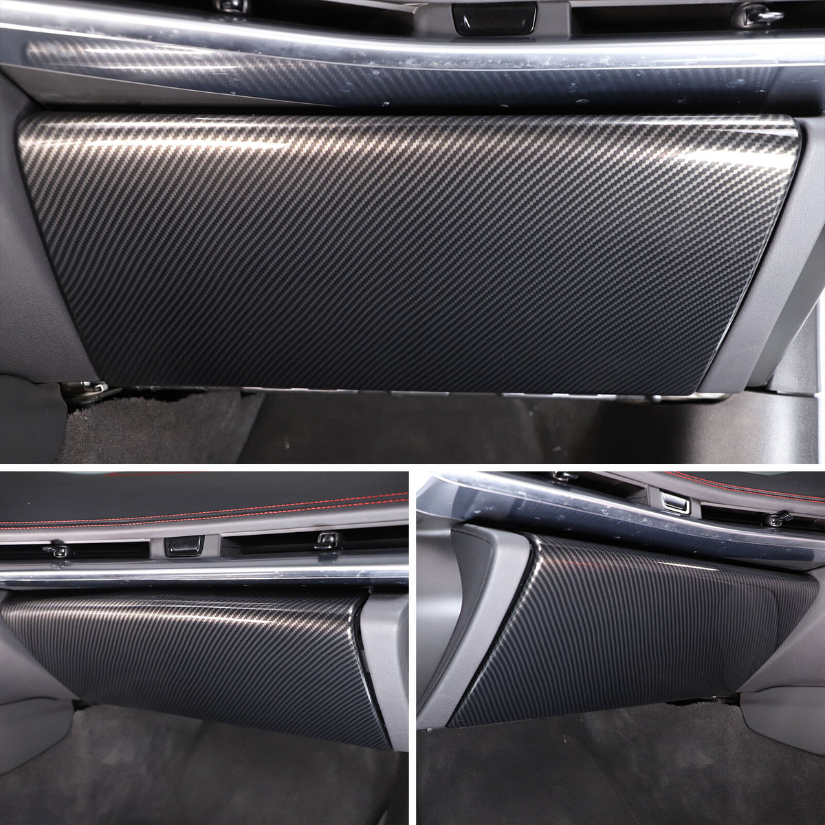 ABS Carbon Fiber Co-pilot Storage Glove Box Cover Trim For C8 Corvette 2020-2026 17