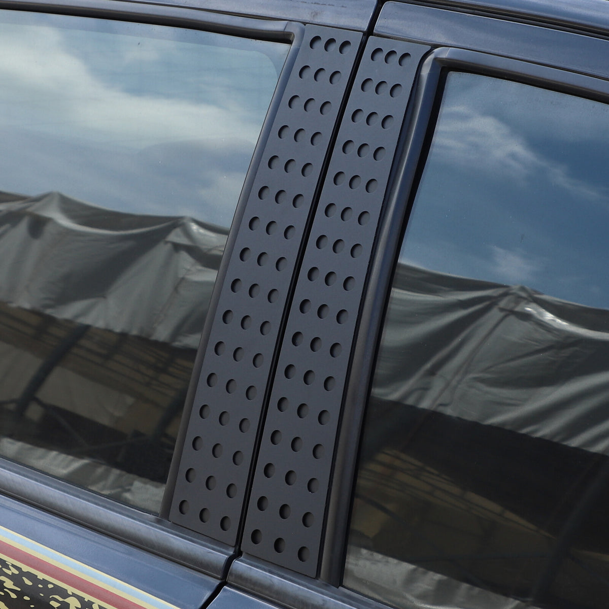Black Aluminum Alloy Window Center Pillar Trim Panel For Ford Ranger 2015-21 8