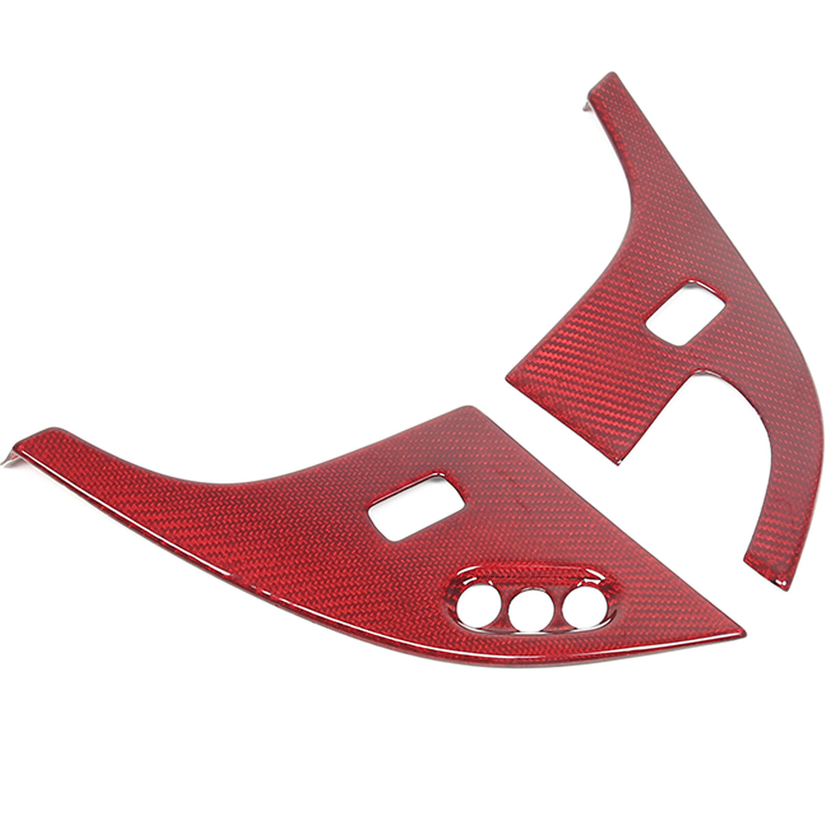 Red Real Carbon Fiber Interior Door Lock Panel Trim For Corvette C6 2005-2013 14