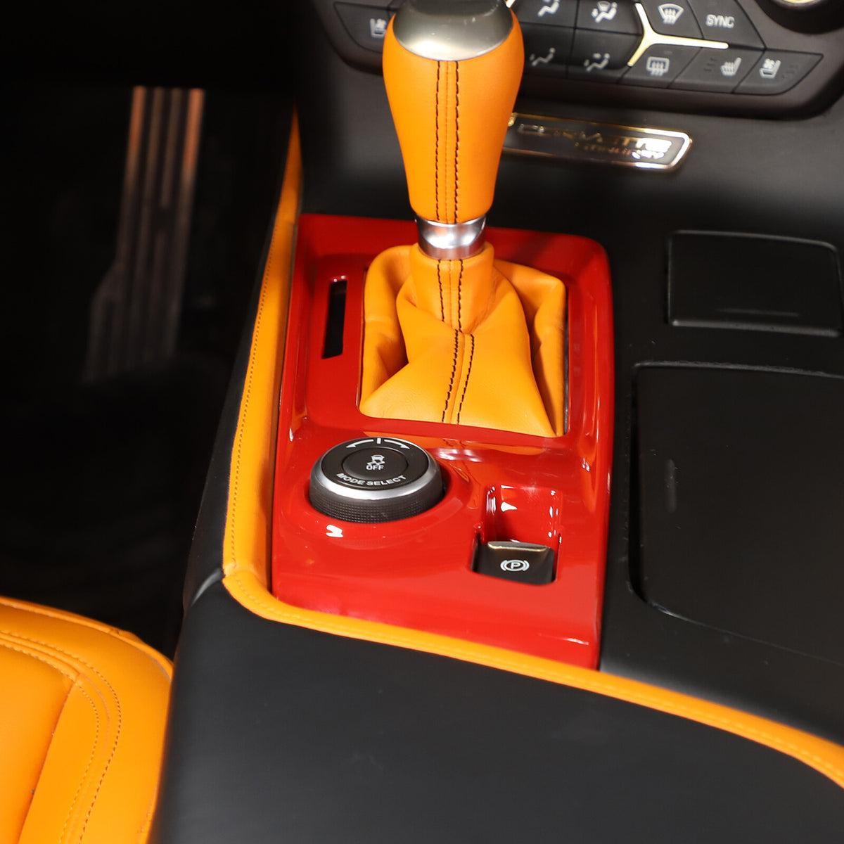 Sports Red ABS Interior Decoration Cover Trim Kit For Corvette C7 2014-19 - Styles 6-10 59