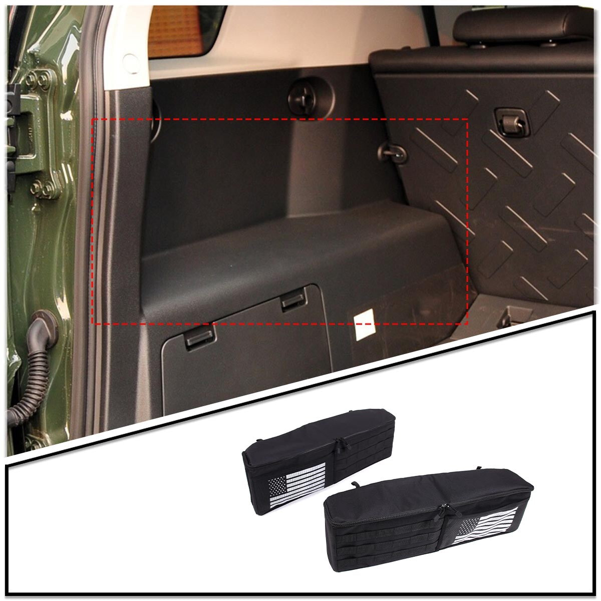 Rear Cargo Trunk Organizer Left Side Storage Bag For Toyota FJ Cruiser 2007-21 3