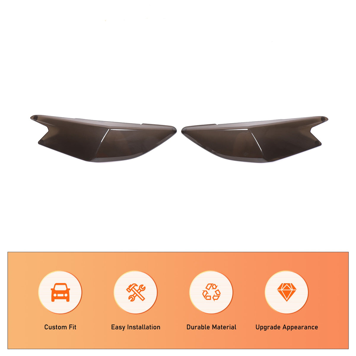ABS Smoked Black Front Headlight Cover Trim Overlay For Subaru WRX VB 2022+ 10