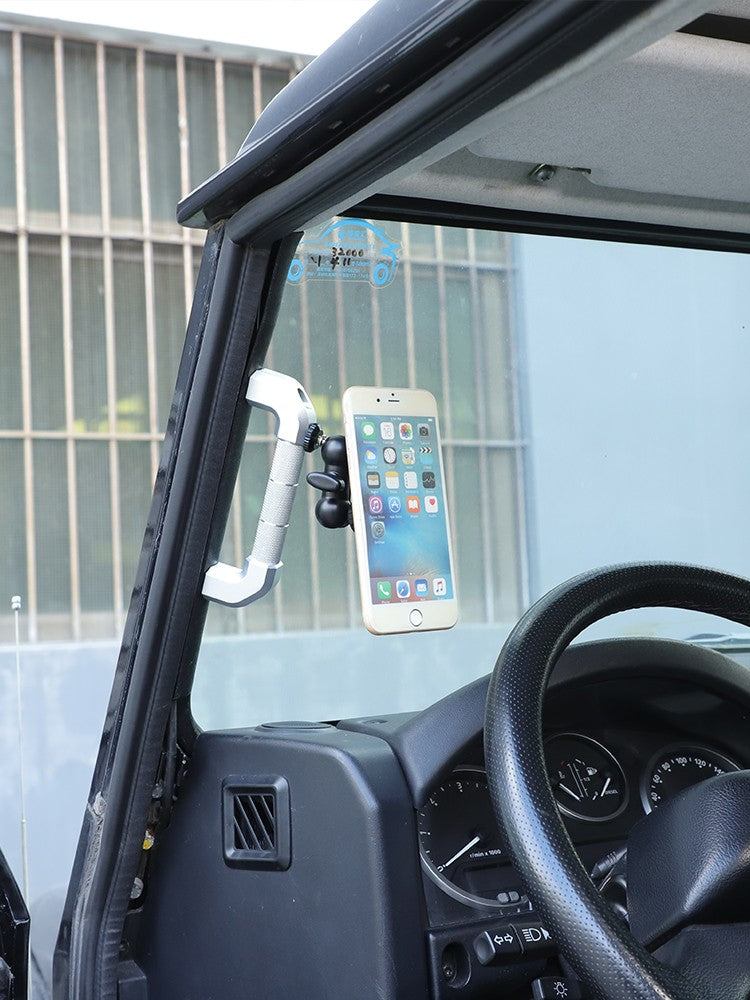 Replace Silver A-Pillar Handle W/Phone Mount For LR Defender L316 2004-2018 22