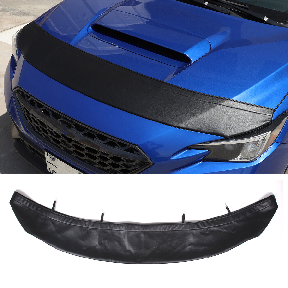 Black Car Bonnet Hood Bra Protector Mask Cover Guard For Subaru WRX VB 2022-2024 4